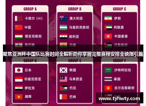 聚焦亚洲杯中国队比赛时间全解析助你掌握完整赛程安排全貌指引篇